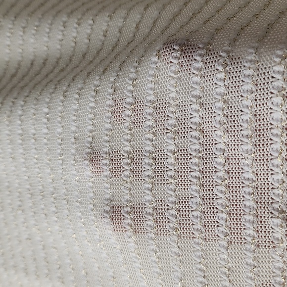 Vintage Miss Sixty Cropped Crochet Knit Metallic Stripe Logo Tee - Picture 5 of 7